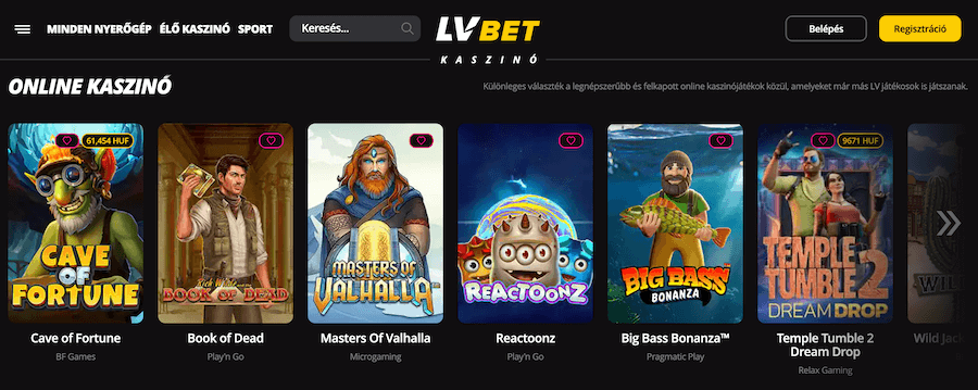 LV Bet nyerőgép