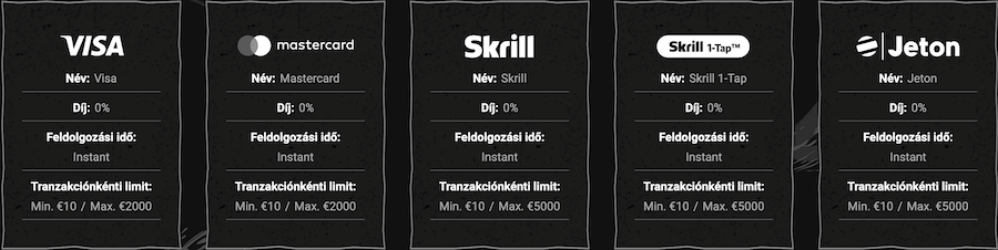 Betinia Fizetési mód