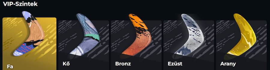 Boomerang kaszinó VIP szintek