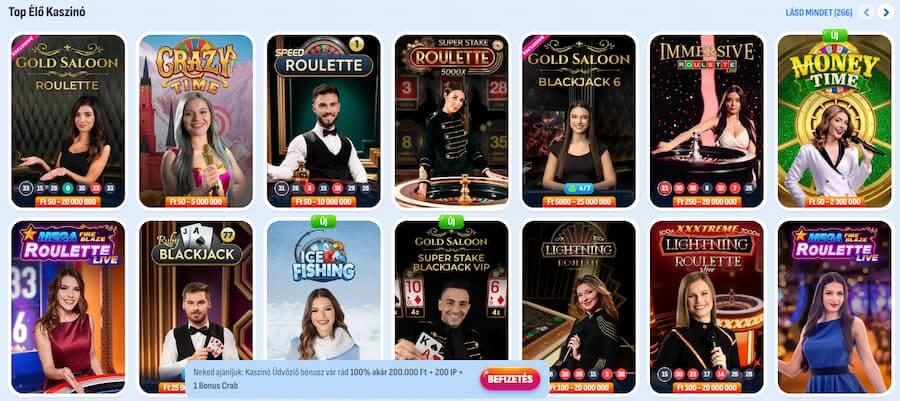 Nomini értékelés élő kaszinó