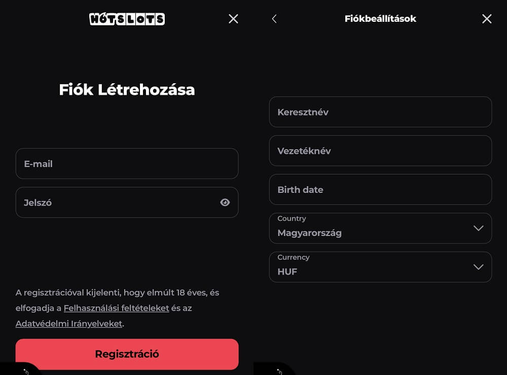 HotSlots értékelés regisztráció
