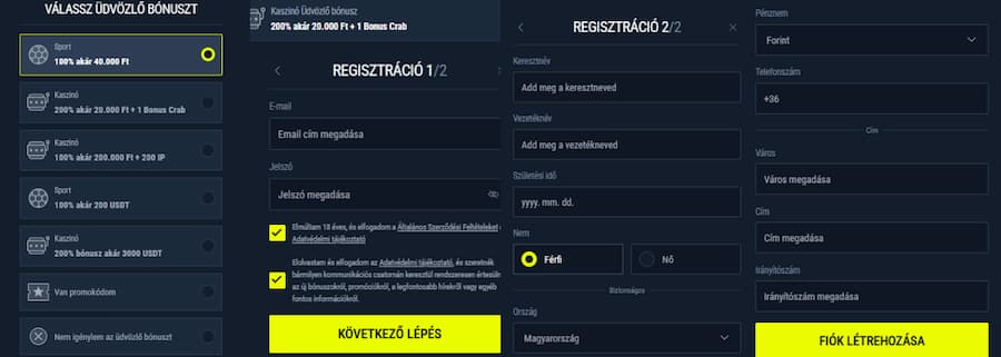 Rabona értékelés regisztráció