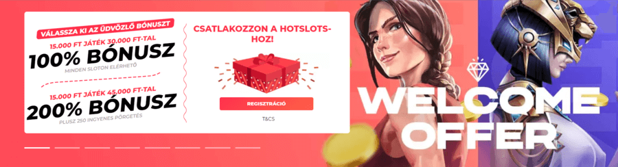 HotSlots üdvözlő bónusz
