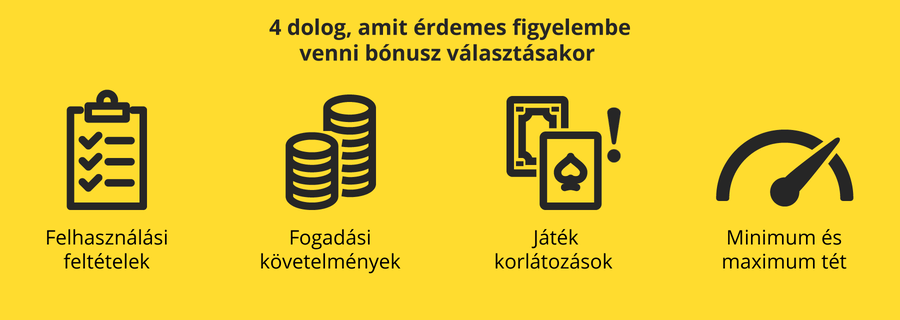 Bónusz kiválasztásakor fontos szempontok