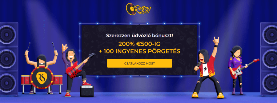 Rolling Slots üdvözlő bónusz