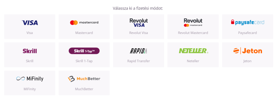 Malina kaszinó Revolut fizetési mód