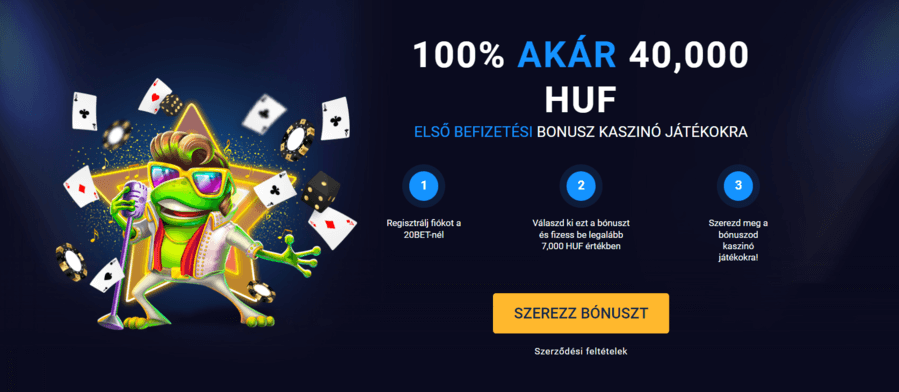 20Bet üdvözlő bónusz