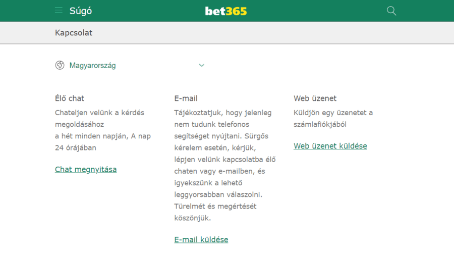 Bet365 ügyfélszolgálat