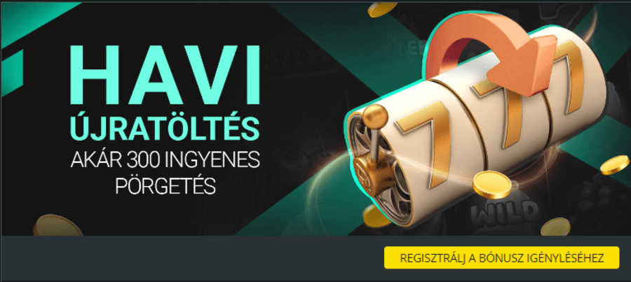 Havi újratöltési bónusz 1Bet kaszinó