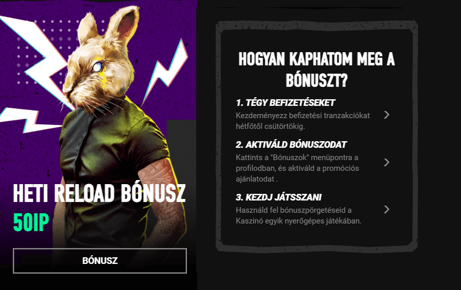 Betinia reload bónusz
