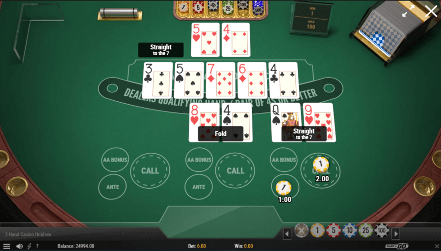 3-hand casino holdem