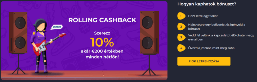 RollingSlots cashback