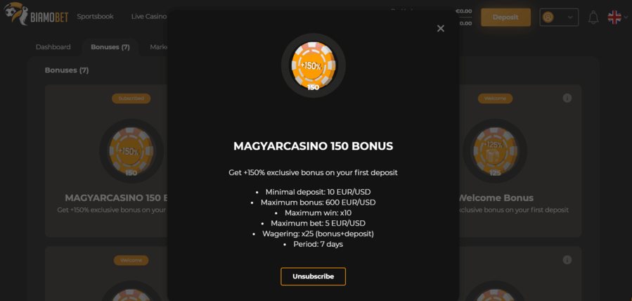 BiamoBet magyarcasino bónuszkód