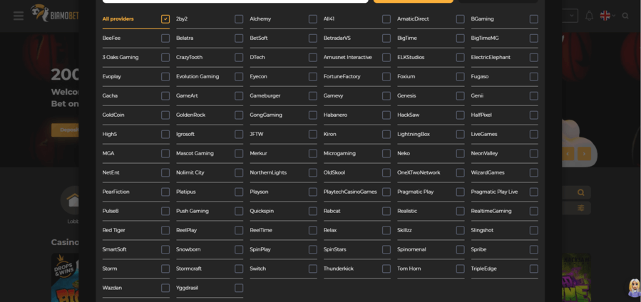 BiamoBet játékszolgáltatók