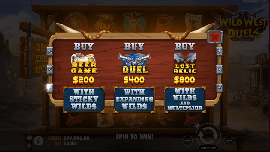 Wild West Duels bónuszvásárlás