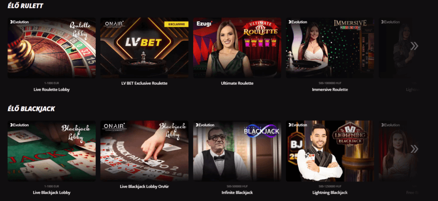 Lvbet asztali játékok