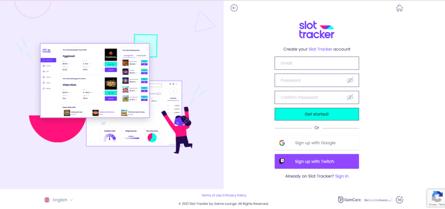 Slot Tracker regisztráció