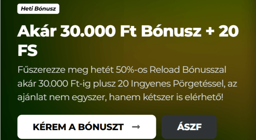 Energy Casino reload bónusz