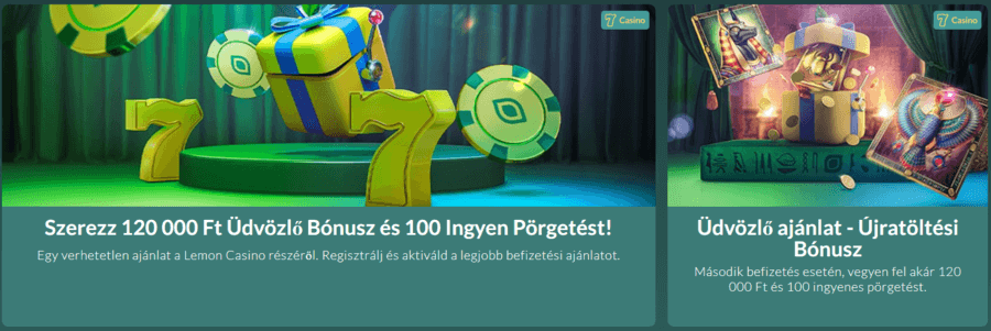 Lemon Casino bónuszok