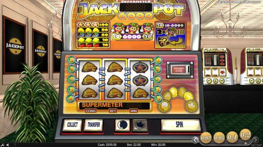 Jackpot 6000 nyerőgép játék supermeter funkció Magyar Casino