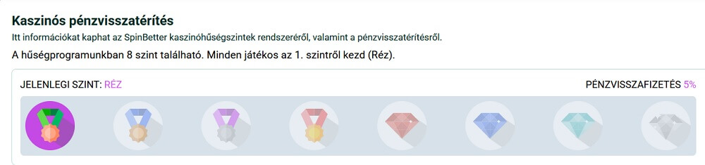 SpinBetter értékelés VIP program