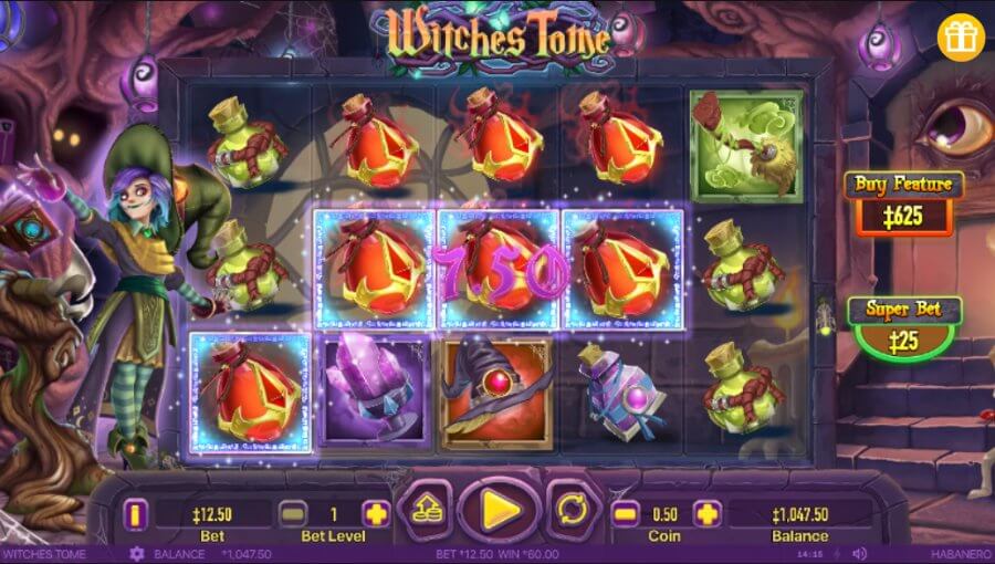 Witches Tome Halloweeni nyerőgép
