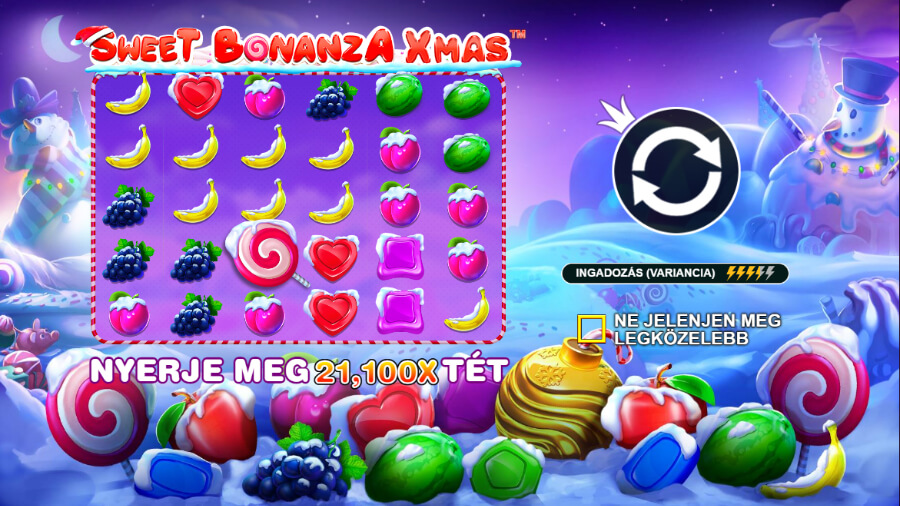 Sweet Bonanza Xmas nyerőgép értékelés Magyar Casino