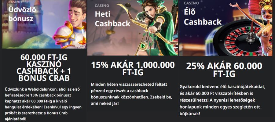 Buran Casino cashback bónusz ajánlatok