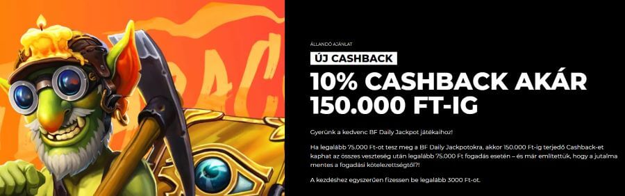 HotSlots cashback bónusz ajánlat