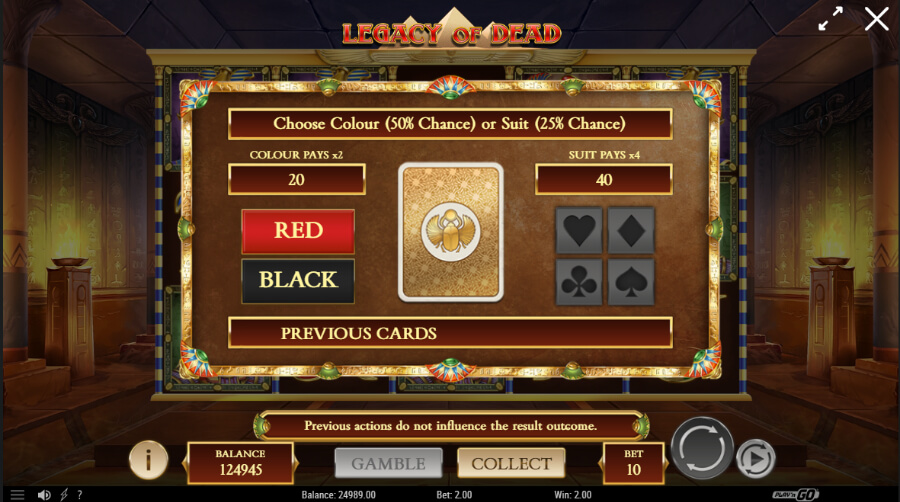 Legacy of Dead nyerőgép értékelés gambling funkció