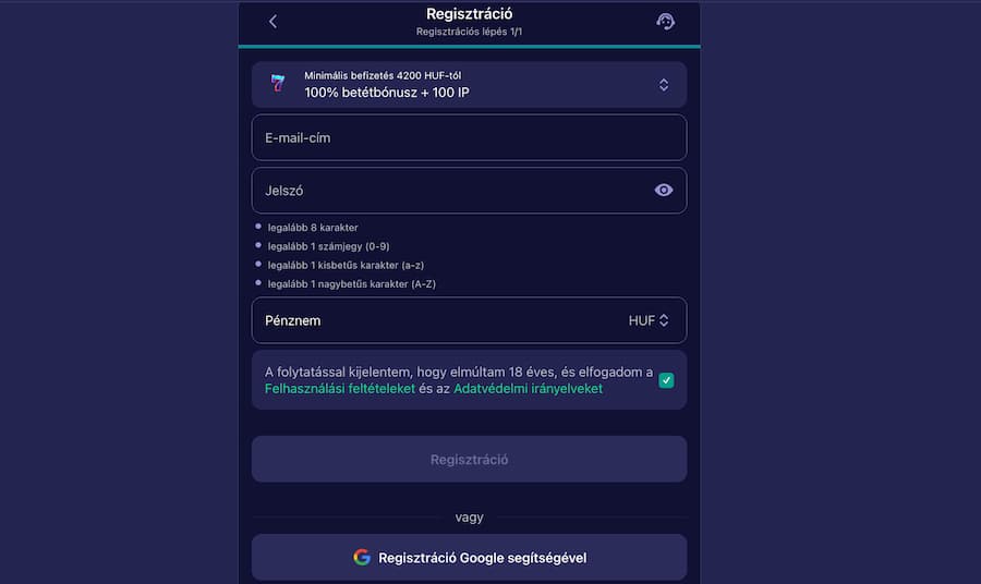 regisztráció