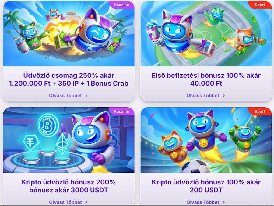 üdvözlő bónuszok