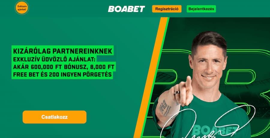 Boabet értékelés üdvözlő ajánlat