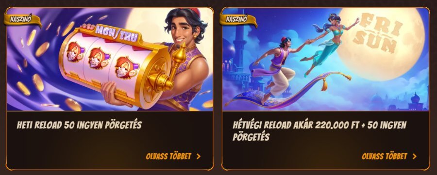 reload ajánlatok ingyenes pörgetéssel