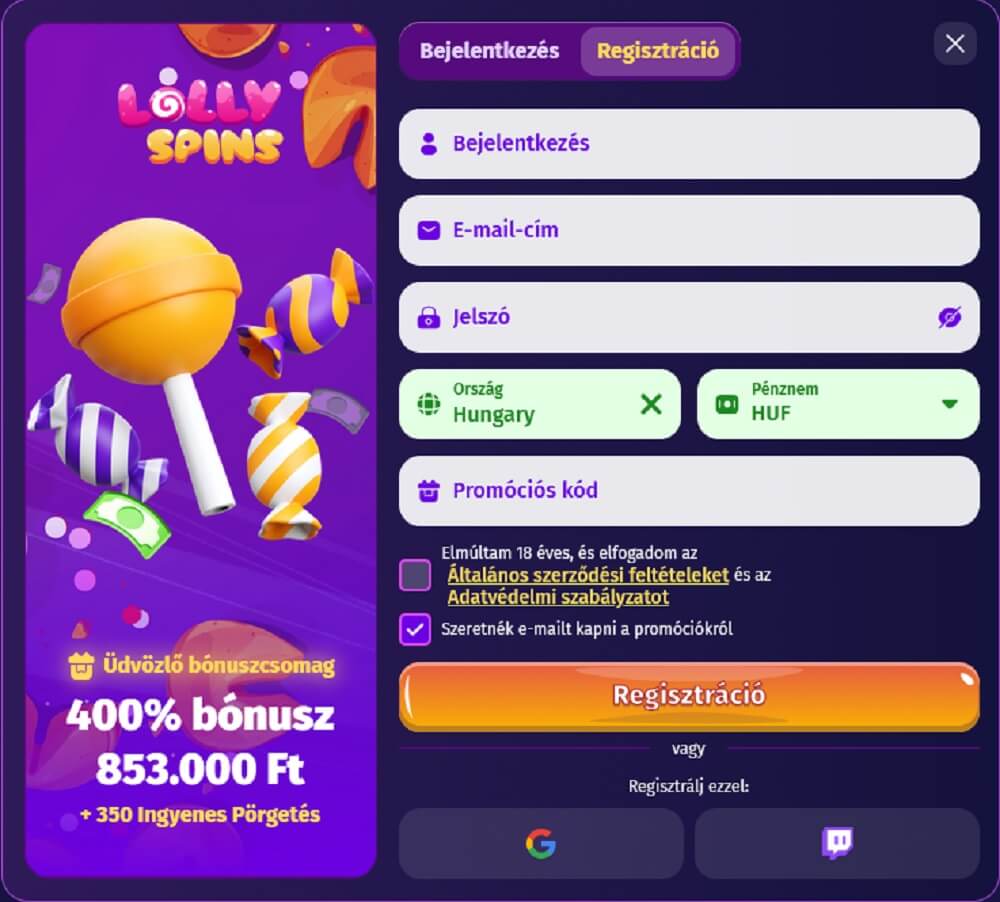 Lolly Spins értékelés regisztráció