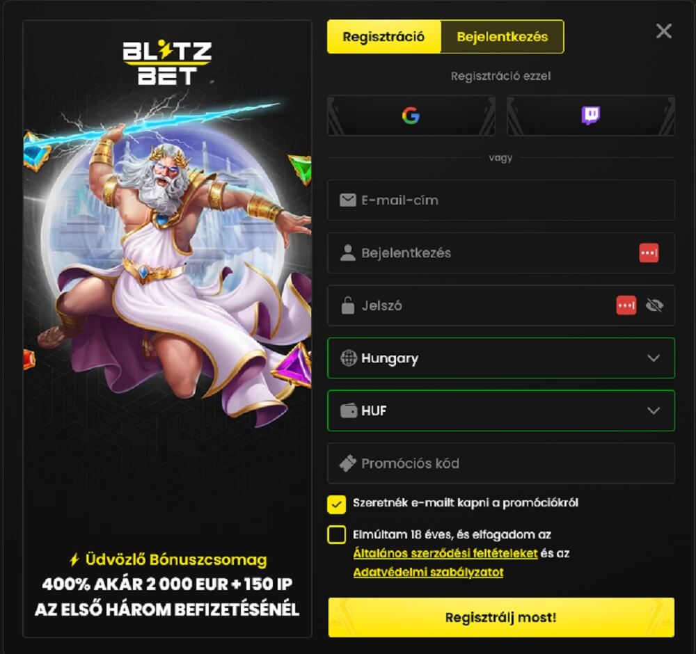 Blitz-bet értékelés regisztráció