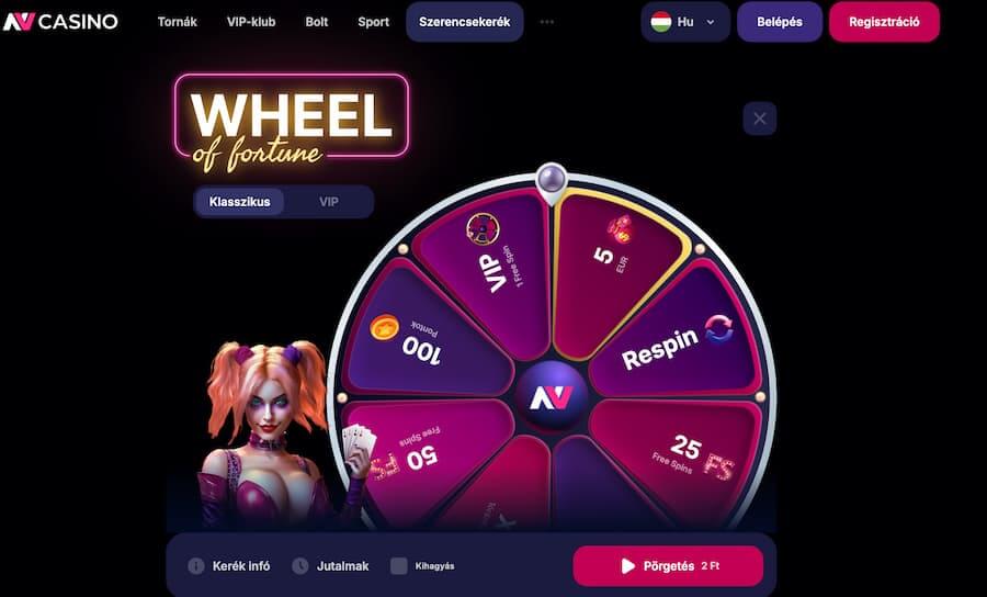NVCasino vélemények szerencsekerék