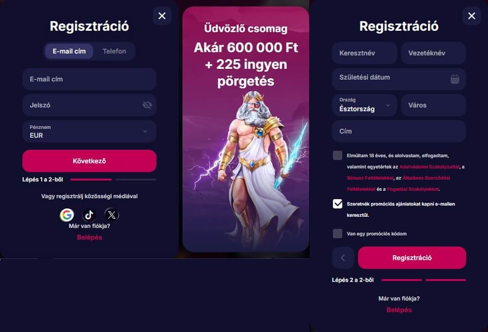 NVcasino értékelés regisztráció