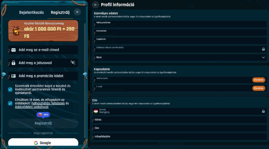 regisztráció